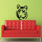 Black tiger head wall decal with bold outline and detailed face features