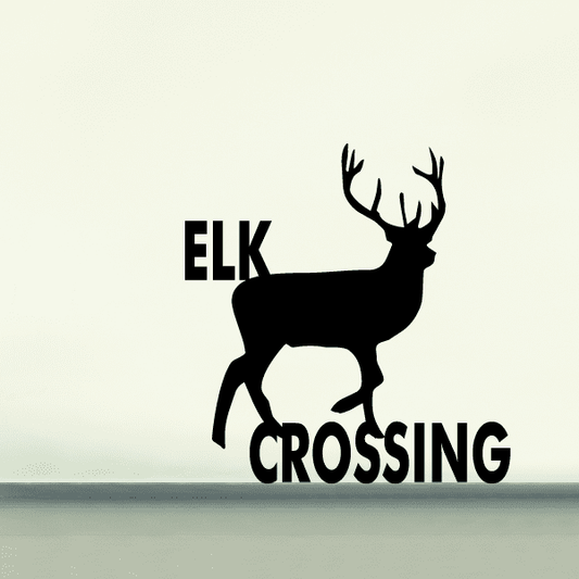 Image of Elk Crossing Sports hobbies Outdoor Vinyl Wall Decal Sticker Mural Quotes Words O004