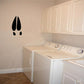Elk track wall decal with black two-hoof print design
