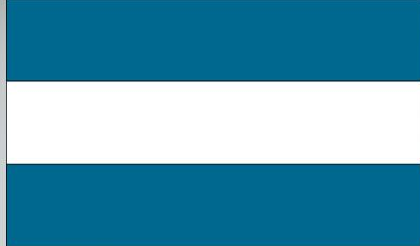 El Salvador flag sticker with blue and white horizontal stripes