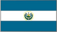 El Salvador flag sticker, rectangular blue-white-blue with centered coat of arms.