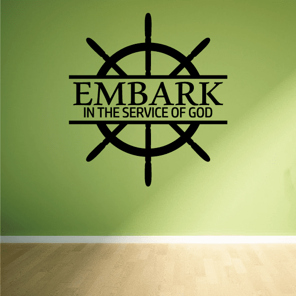 Image of Embark in the service of god Decal