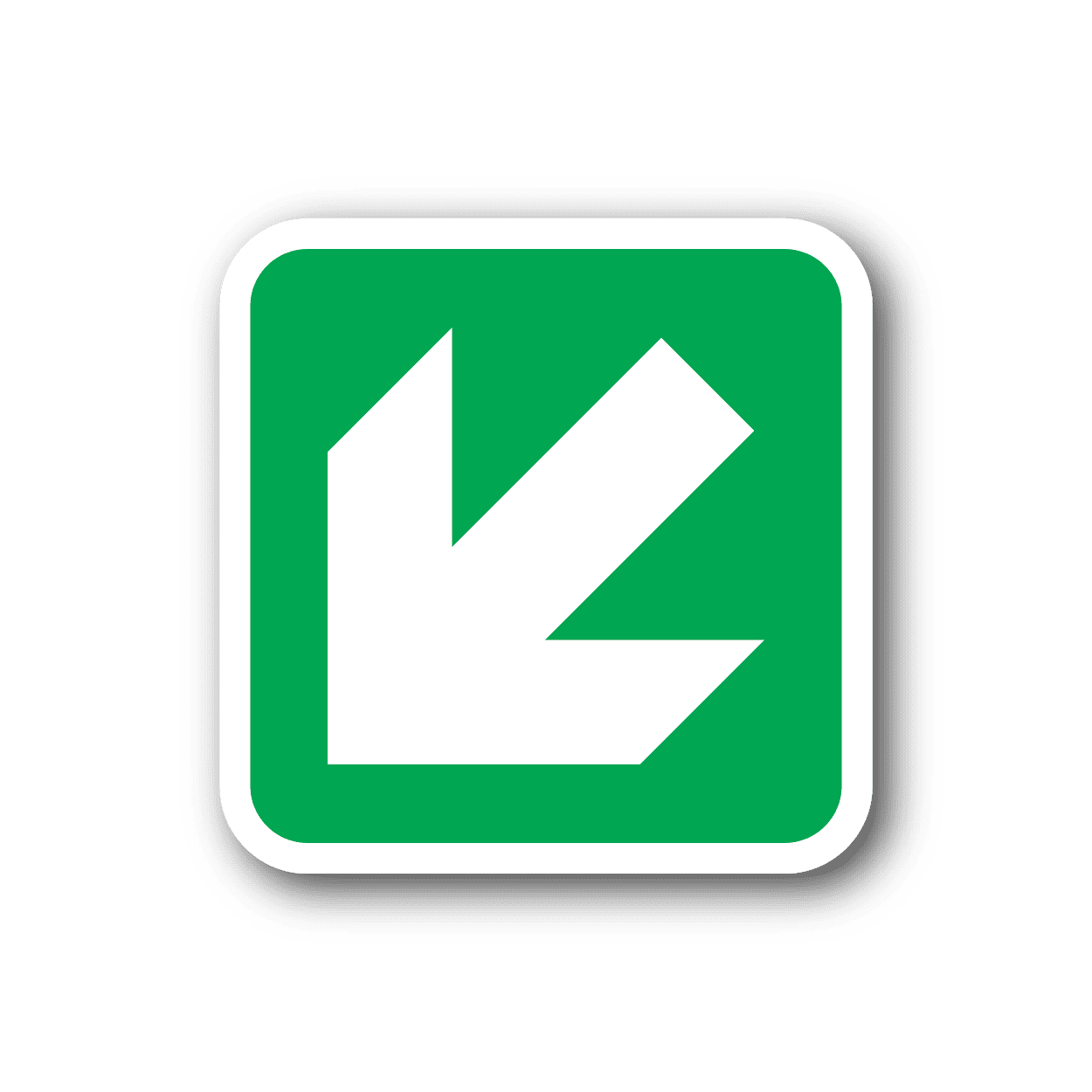 Image of Emergency Arrow Down Left Sticker