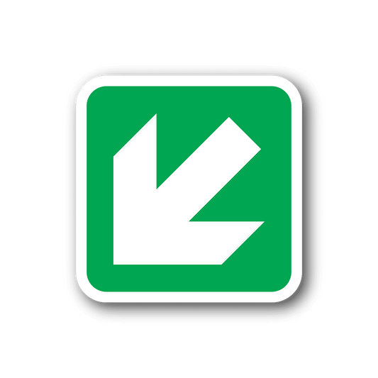 Image of Emergency Arrow Down Left Sticker