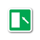 Green emergency brace sticker with white border and blank label panel