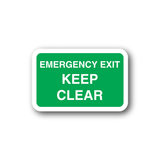 Image of Emergency Exit Keep Clear Sticker