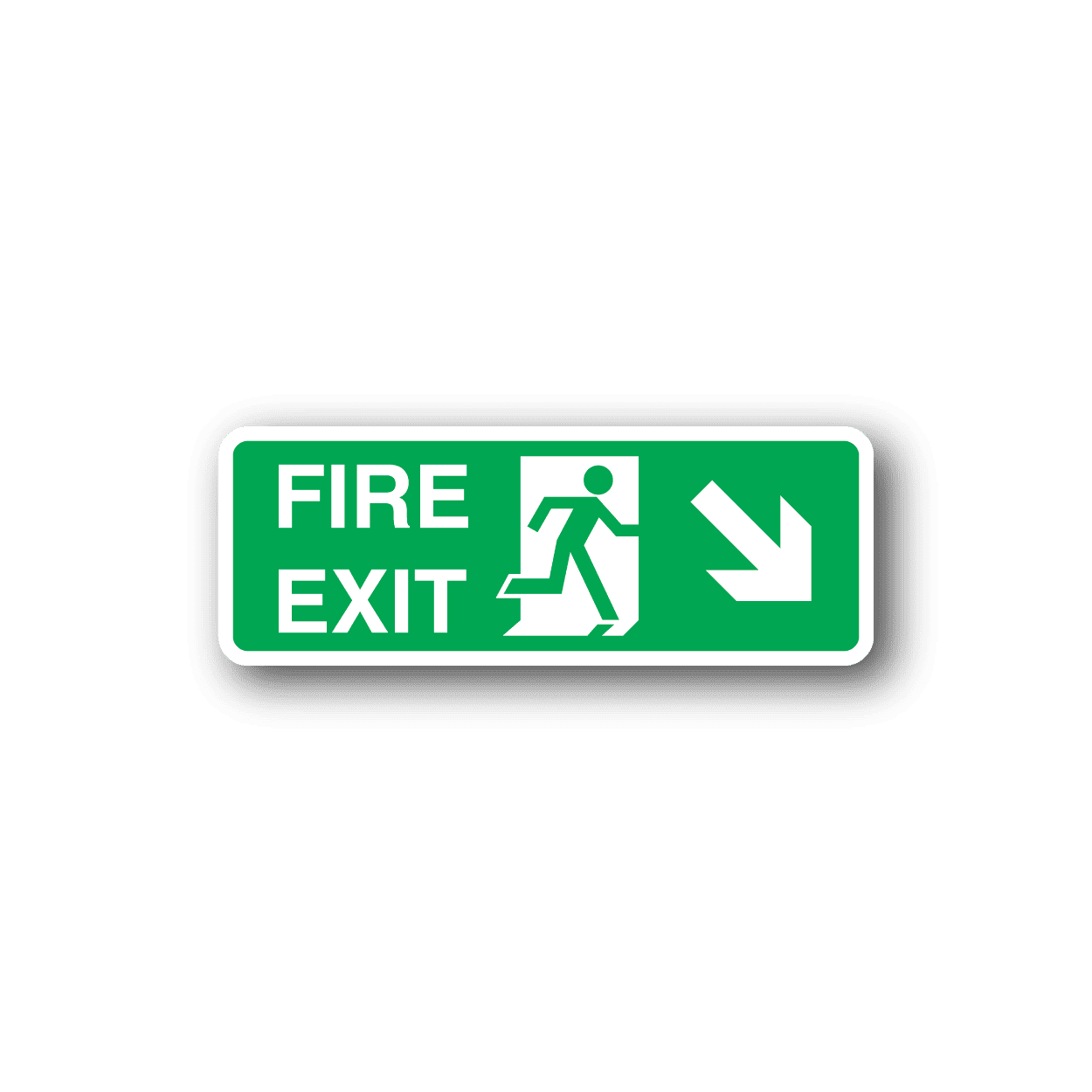 Image of Emergency Fire Exit Down Right Sticker