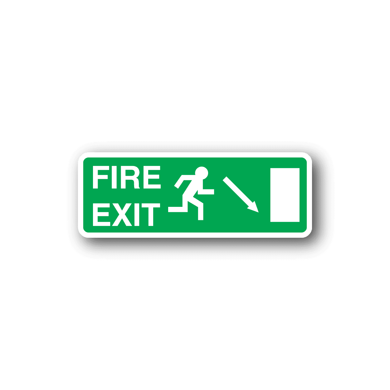 Image of Emergency Fire Exit Down Sticker