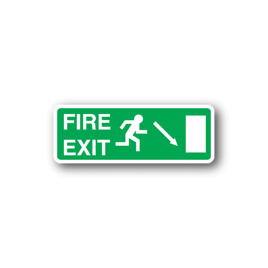 Image of Emergency Fire Exit Down Sticker