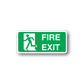 Fire exit sticker, green with white icon and FIRE EXIT text in rounded rectangle