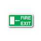 Fire exit safety sticker, green sign with white FIRE EXIT text and left arrow