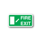 Emergency fire exit sticker, green sign with white FIRE EXIT text and arrow