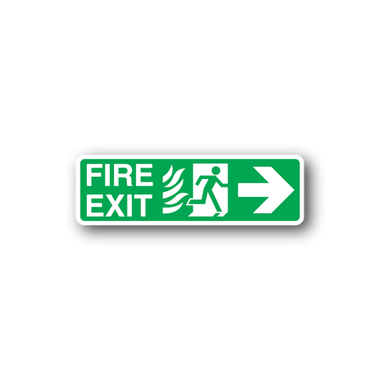 Image of Emergency Fire Exit Right Sticker