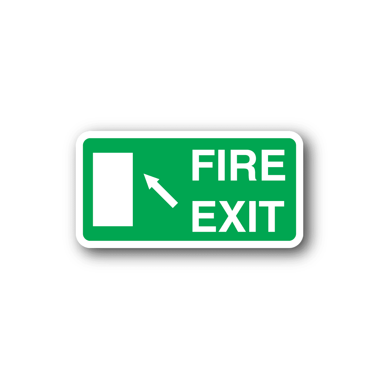 Image of Emergency Fire Exit Rounded Rectangle Sticker