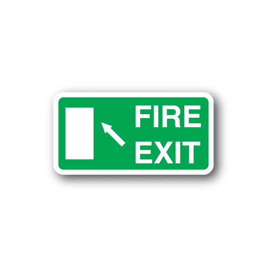 Image of Emergency Fire Exit Rounded Rectangle Sticker