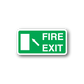 Rounded rectangle fire exit sticker, green with white border, FIRE EXIT text and arrow