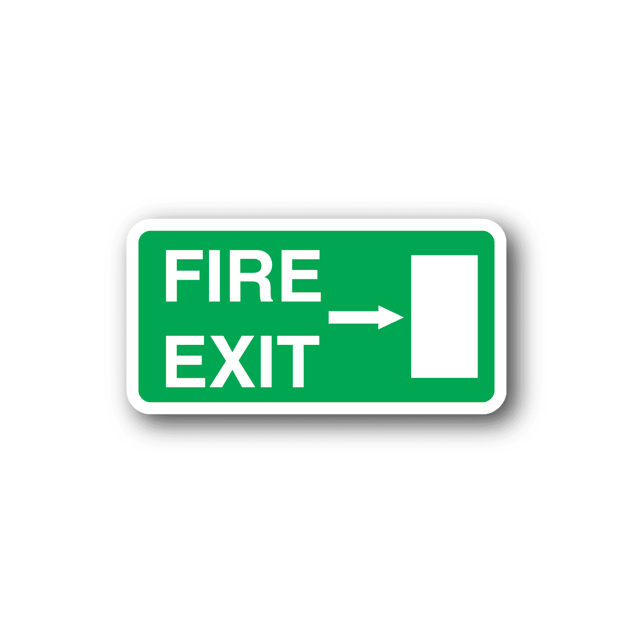 Image of Emergency Fire Exit TO the Right Sticker