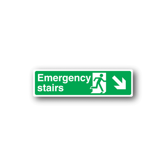 Image of Emergency Stairs Down Right Sticker