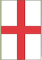 England flag sticker: white rectangle with red cross