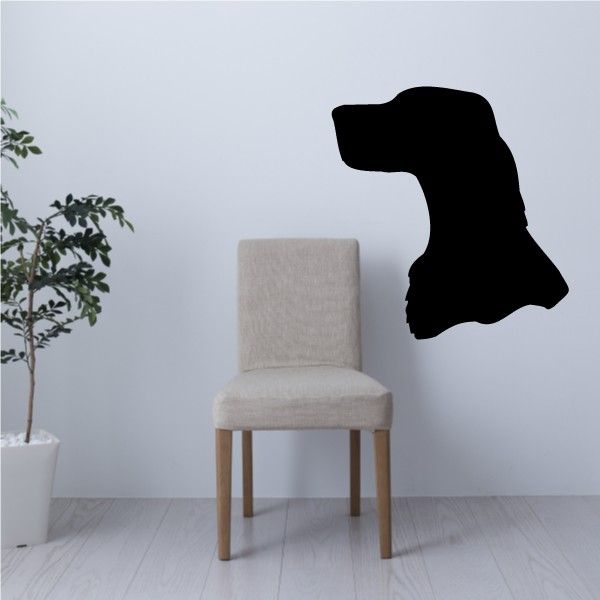 English Setter head wall decal with black dog silhouette