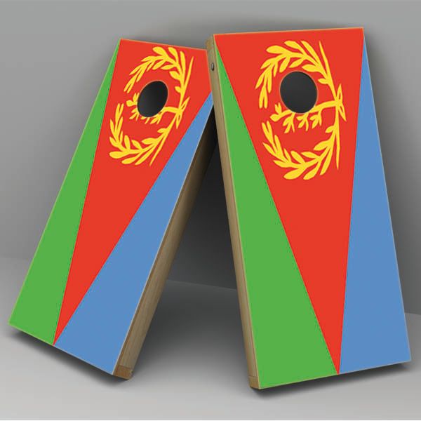 Eritrea Flag Cornhole Board Vinyl Decal Wrap