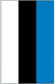 Estonia flag sticker with vertical white, black, and blue stripes