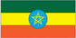 Ethiopia flag sticker, rectangular with flag stripes and blue circle emblem in yellow