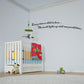 Wall decal quote with hanging mobile illustration