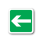 Green emergency exit sign with left arrow