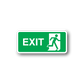 Exit door sticker with green EXIT sign and running figure arrow