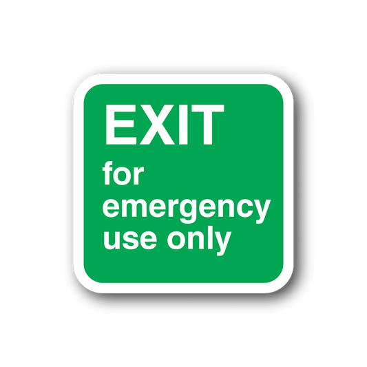 Image of Exit for Emergency Use Only Sticker