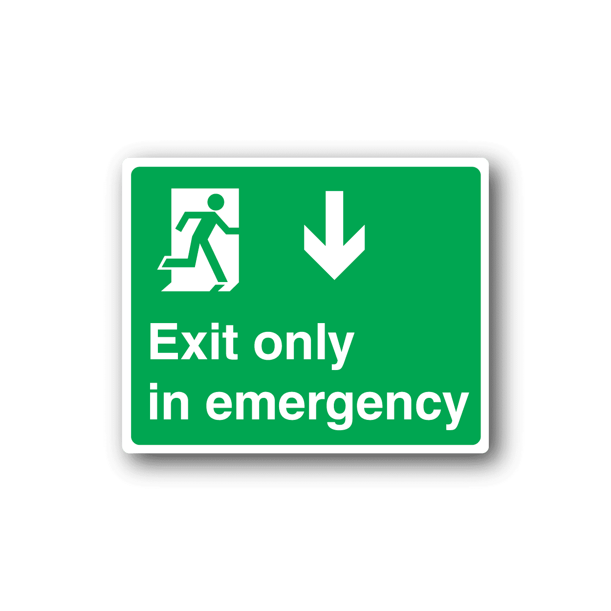 Image of Exit Only In Emergency Sticker