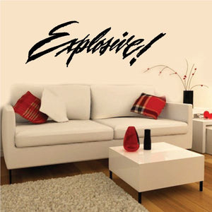 Black graffiti-style explosive text wall vinyl decal
