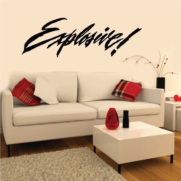 Black graffiti-style explosive text wall vinyl decal