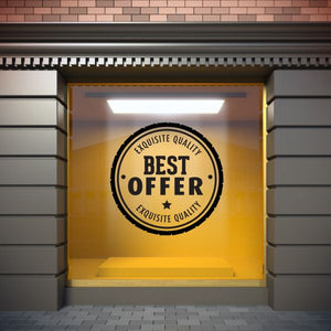 Vinyl wall decal with black circular Exquisite Quality Best Offer text
