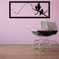 Fairy pixie dust wall decal with star trail and winged fairy silhouette