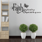 Faith wall decal with butterfly and script text, black lettering