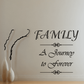 Family wall decal with "A Journey to Forever" lettering