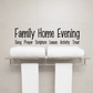 Wall decal: "Family Home Evening" with small activity and scripture words