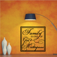 Square wall decal with ornate 'Family is one of God's Masterpieces' text