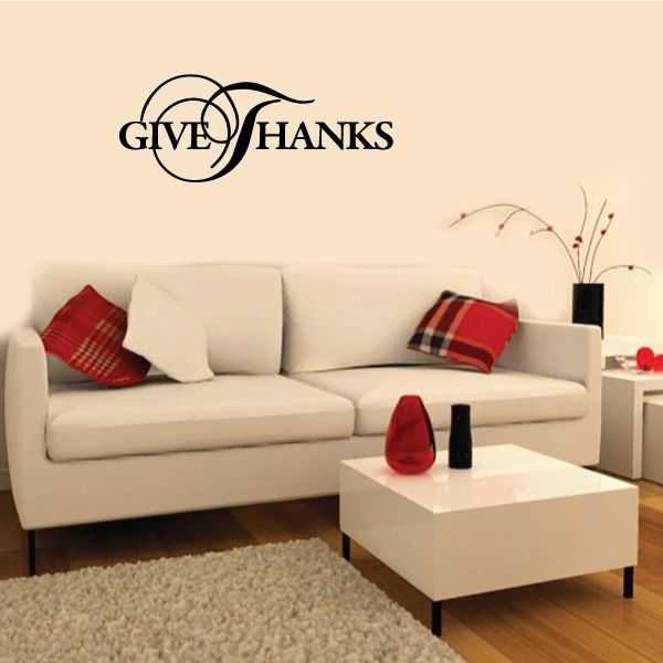 Image of Fancy Give Thanks Thanksgiving Decal