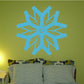 Blue snowflake wall decal with thin geometric lines and circular center