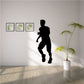 Runner male silhouette wall decal, running posture with arms bent
