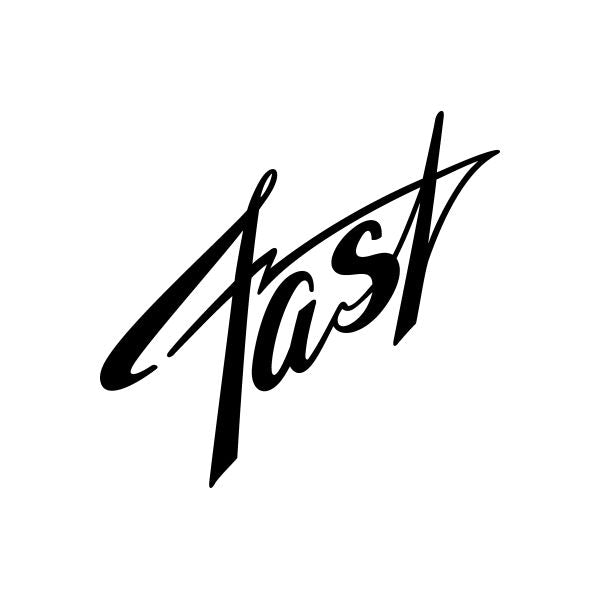 Stylized black text vinyl decal sticker for car, with cursive sign lettering