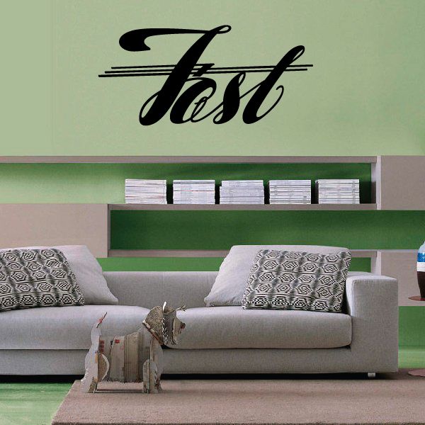 Wall vinyl decal with 'Test' script lettering