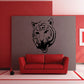 Tiger head wall decal in bold black outline