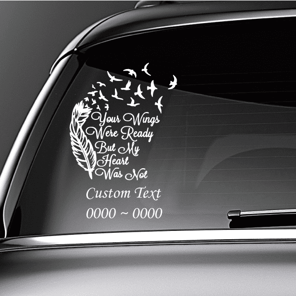 Feather Bird Custom In Loving Memory Decal