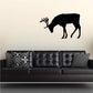 Reindeer feeding wall decal with black silhouette