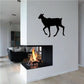 Female reindeer silhouette wall decal, black