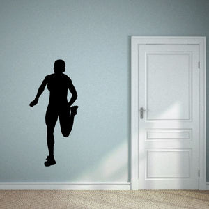 Black runner silhouette wall decal